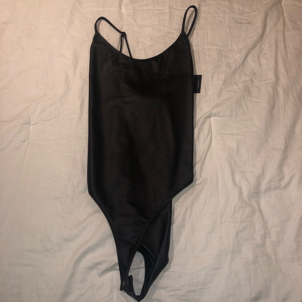 Faux Leather Bodysuit